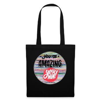 motivation, cool inscription, beautiful T-shirt - Tote Bag - black - Front