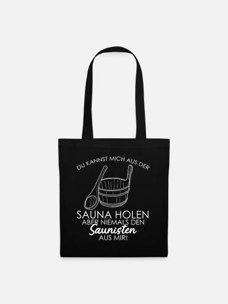 Sauna Saunist Saunisten Spruch Saunieren - Stoffbeutel - Schwarz