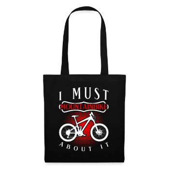 Mountainbike Mountainbiker MTB - Stoffbeutel - Schwarz - Vorne