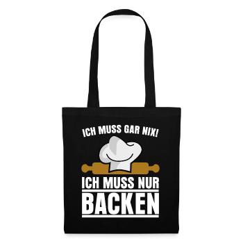 Konditor Zuckerbäcker Backen Konditorei - Stoffbeutel - Schwarz - Vorne