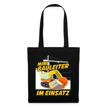 Bagger Bauleiter Baustelle Baggerfahrer - Stoffbeutel - Schwarz - Vorne