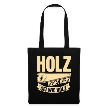 Holz Säge Tischler Schreiner Holzfäller - Stoffbeutel - Schwarz - Vorne