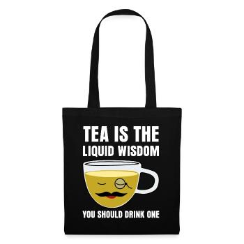 Tea Drinker Teacup Funny Tea Bag Tea - Tote Bag - black - Front