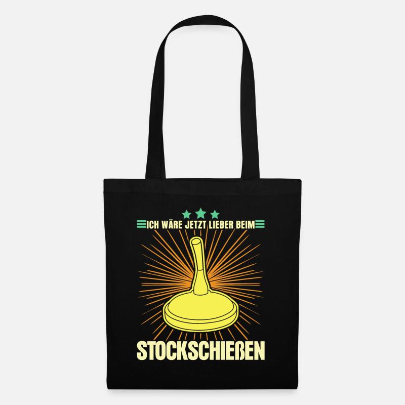 Stockschießen Eisstock Eisstockschießen - Stoffbeutel - Schwarz