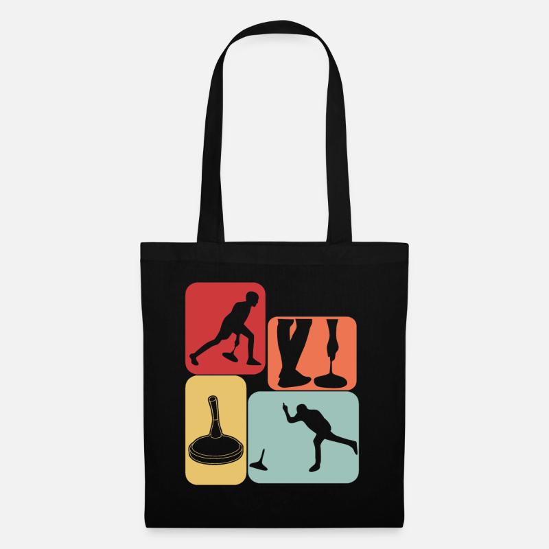 Stockschießen Retro Eisstock - Stoffbeutel - Schwarz