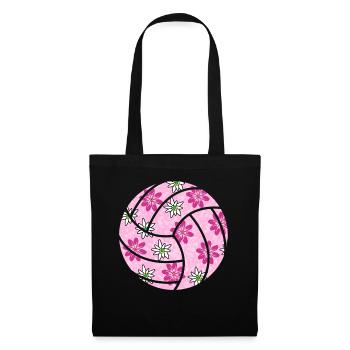 Volleyball Ball Volleyballerin - Stoffbeutel - Schwarz - Vorne