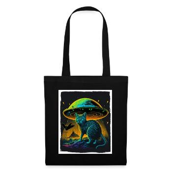 Cat Kitten Space Alien Planet Astronaut - Tote Bag - black - Front
