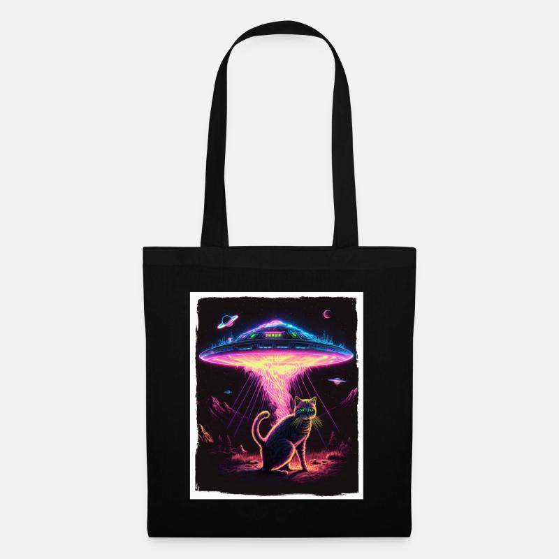Katze Kätzchen Weltall Alien Planet Astronaut - Stoffbeutel - Schwarz