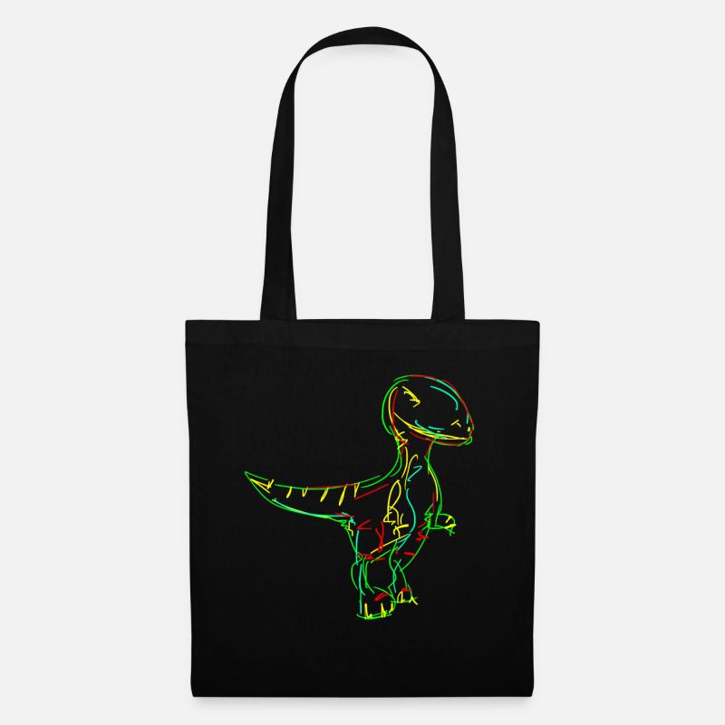 Dinos Velociraptor Dinosaurier - Stoffbeutel - Schwarz