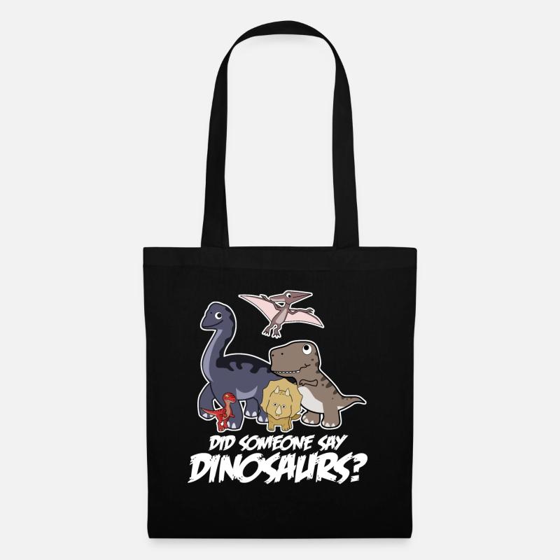 Dinosaurier Dinos Dino - Stoffbeutel - Schwarz