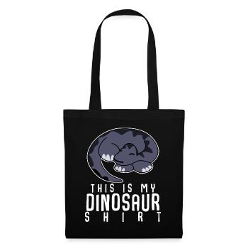 Dinos Dino schlafender Dinosaurier - Stoffbeutel - Schwarz - Vorne