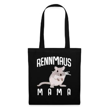 Rennmaus Rennmäuse Rennmausmama - Stoffbeutel - Schwarz - Vorne