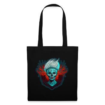 Evil Old Woman Horror Skeleton Demon Bikerin - Tote Bag - black - Front