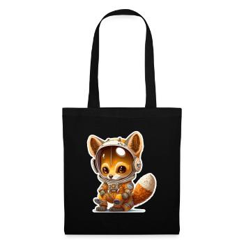 Cute Fox Space Astronaut Planet Space - Tote Bag - black - Front