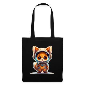 Cute Fox Space Astronaut Planet Space - Tote Bag - black - Front