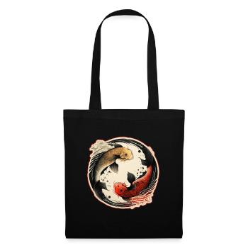 Japan Koi Fish Carp Japanese Cherry Blossom - Tote Bag - black - Front