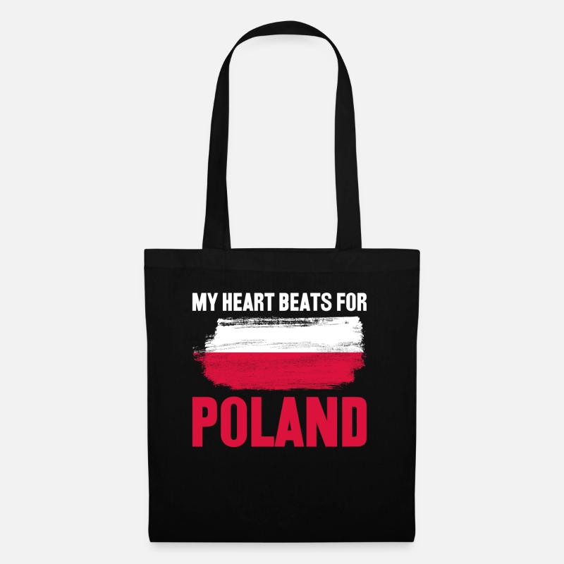 Polen Polnische Flagge Pole - Stoffbeutel - Schwarz