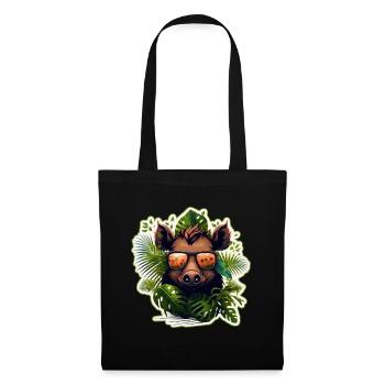 Chasse au sanglier Chasseur Sanglier Chasse Forêt - Sac en tissu - noir - Devant