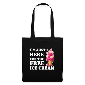 Crème glacée Crème glacée molle Je suis ici pour la crème glacée - Sac en tissu - noir - Devant