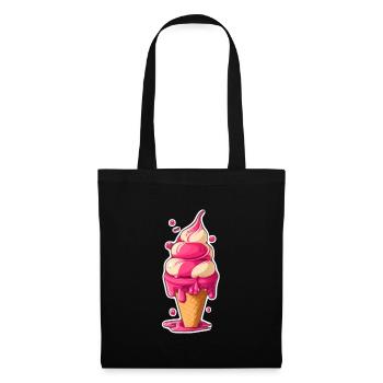 Crème glacée Crème glacée molle Je suis ici pour la crème glacée - Sac en tissu - noir - Devant