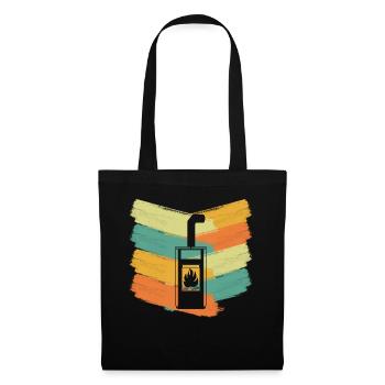 Poêle à bois cheminée rétro poêle - Sac en tissu - noir - Devant