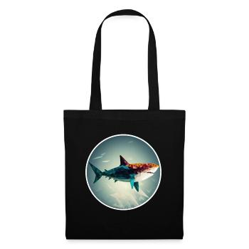 Shark Orca Polygon Geometric Underwater World Ocean - Sac en tissu - noir - Devant