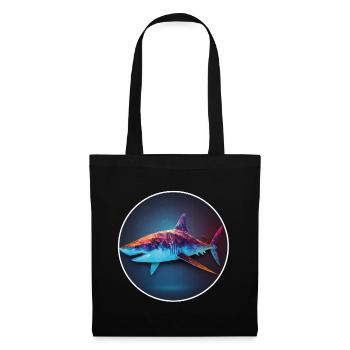 Shark Orca Polygon Geometric Underwater World Ocean - Sac en tissu - noir - Devant