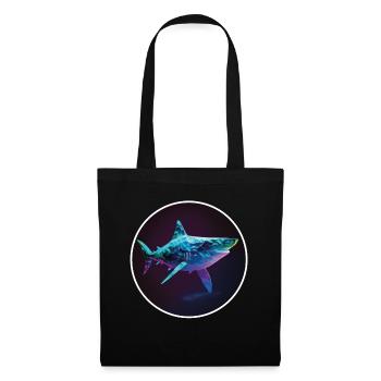 Shark Orca Polygon Geometric Underwater World Ocean - Sac en tissu - noir - Devant
