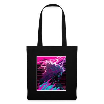Vaporwave Griechische Mythologie Gott Neon Olymp - Stoffbeutel - Schwarz - Vorne