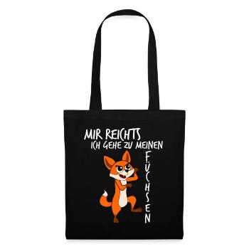 Fuchs Füchse - Stoffbeutel - Schwarz - Vorne