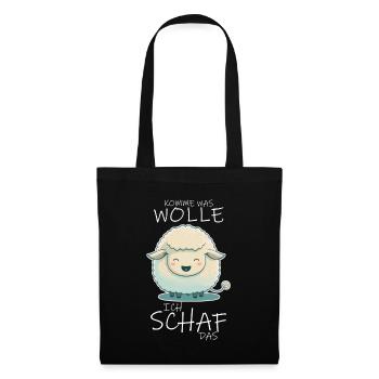 Komme Was Wolle Ich Schaf Das Depression Schäfchen - Stoffbeutel - Schwarz - Vorne