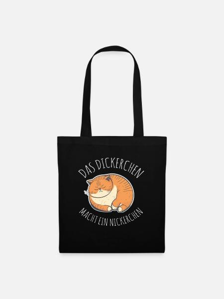 Das Dickerchen macht ein Nickerchen Katze Schlafen - Stoffbeutel - Schwarz