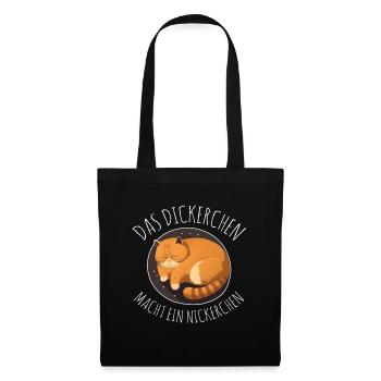 Das Dickerchen macht ein Nickerchen Katze Schlafen - Stoffbeutel - Schwarz - Vorne