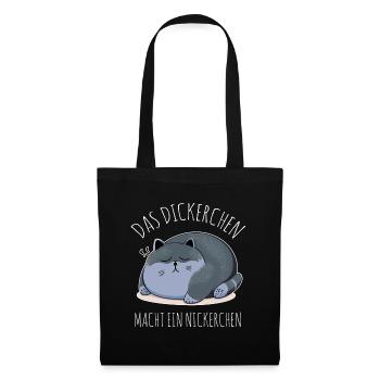 Das Dickerchen macht ein Nickerchen Katze Schlafen - Stoffbeutel - Schwarz - Vorne