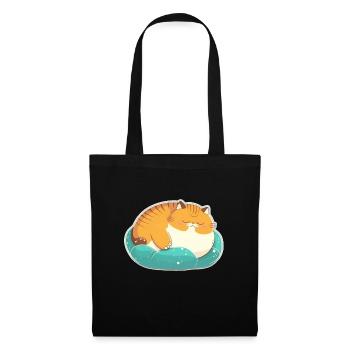 Sleeping Fat Cat Chemise de sommeil Chemise en câlin - Sac en tissu - noir - Devant