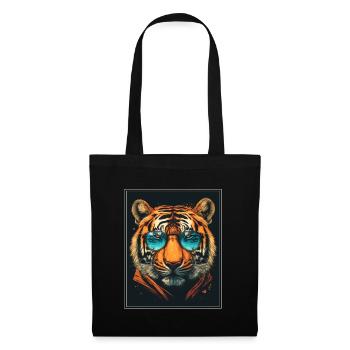 Bengalischer Tiger Katze Boss Chef Raubkatze - Stoffbeutel - Schwarz - Vorne