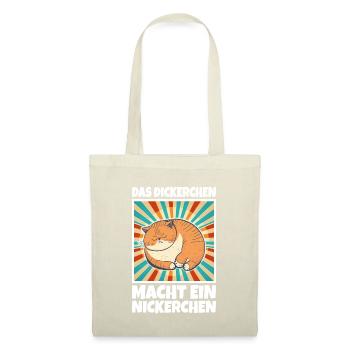 Das Dickerchen macht ein Nickerchen Katze Schlafen - Stoffbeutel - Natur - Vorne