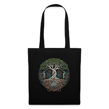 Arbre de vie Vikings celtiques - Sac en tissu - noir - Devant