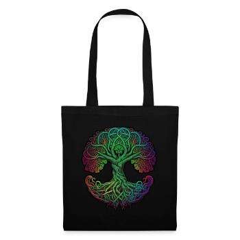 Arbre de vie Vikings celtiques - Sac en tissu - noir - Devant