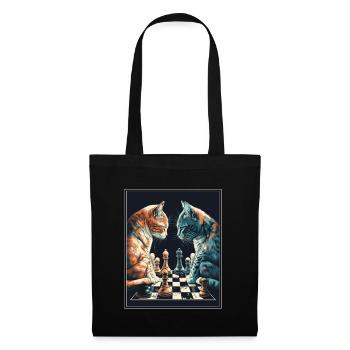 Chats Chess Chaton Joueur d’échecs Queen King - Sac en tissu - noir - Devant