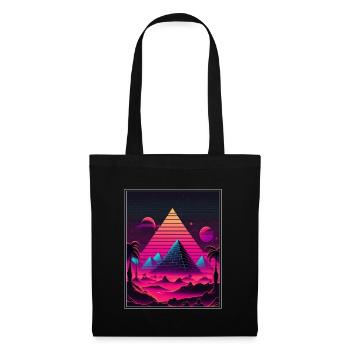 Vaporwave Retro Egypte Dieu Pyramides Néon - Sac en tissu - noir - Devant