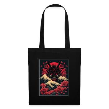 Japan Japanese Demon Cherry Blossom Mountains Retro - Tote Bag - black - Front