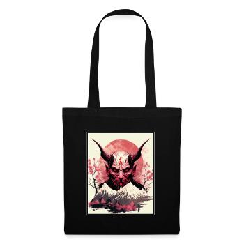 Japan Japanese Demon Cherry Blossom Mountains Retro - Tote Bag - black - Front