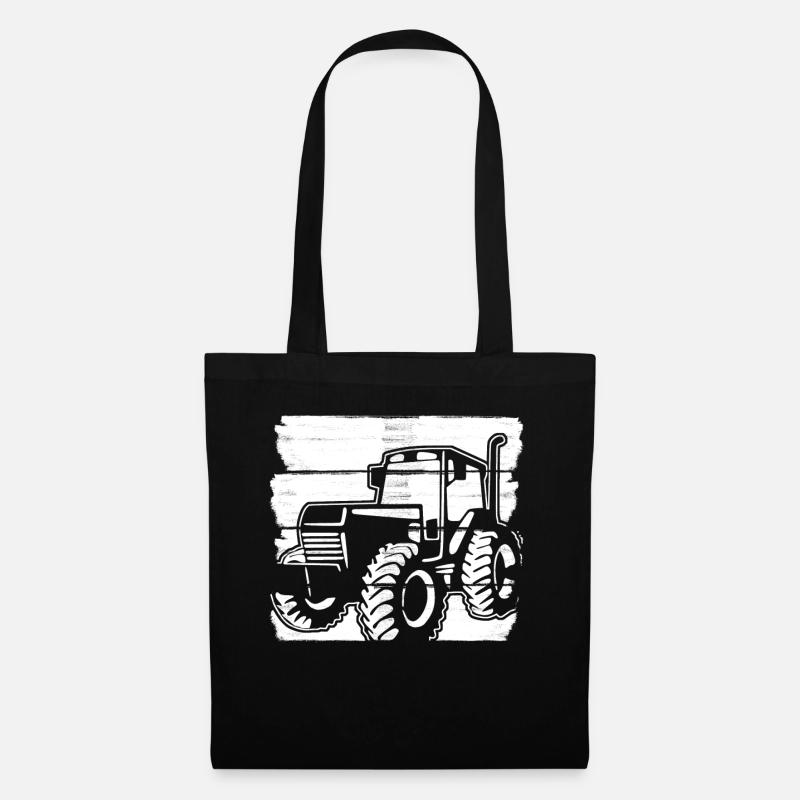 Trecker Traktor Treckerfahrer Bauer - Stoffbeutel - Schwarz