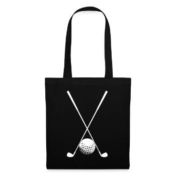 Golf Golfschläger Golfer Golfball - Stoffbeutel - Schwarz - Vorne