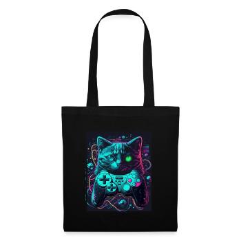 Cats and Gaming Cat Kitten Controller Gaming - Tote Bag - black - Front
