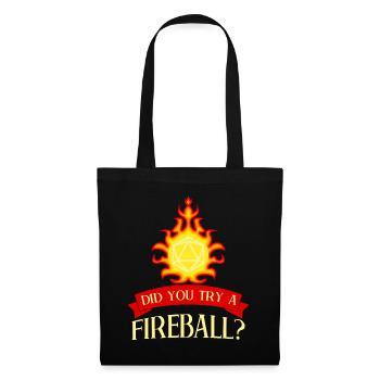 RPG D20 Feuerball Tabletop Rollenspiel - Stoffbeutel - Schwarz - Vorne