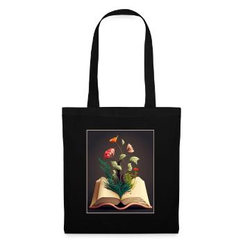 Leser Leserin Bücher Pflanzen Blumen Autor - Stoffbeutel - Schwarz - Vorne