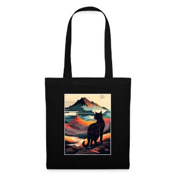 Cat Kitten Mountains Randonnée Escalade en plein air - Sac en tissu - noir - Devant