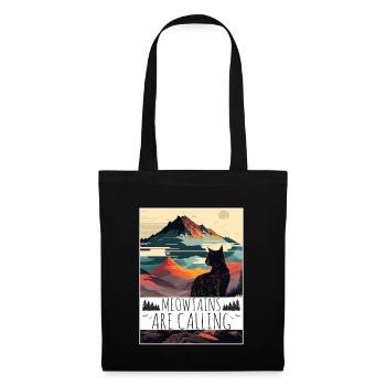 Cat Kitten Mountains Randonnée Escalade en plein air - Sac en tissu - noir - Devant